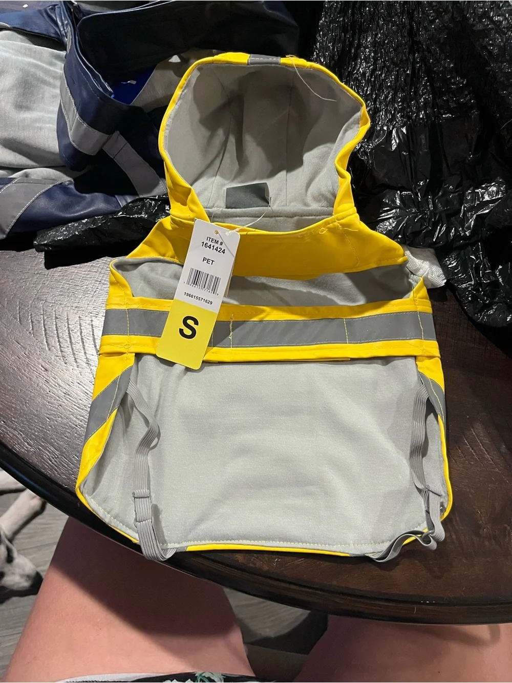 Eddie Bauer Yellow Reflective Dog Rain Jacket with Hood